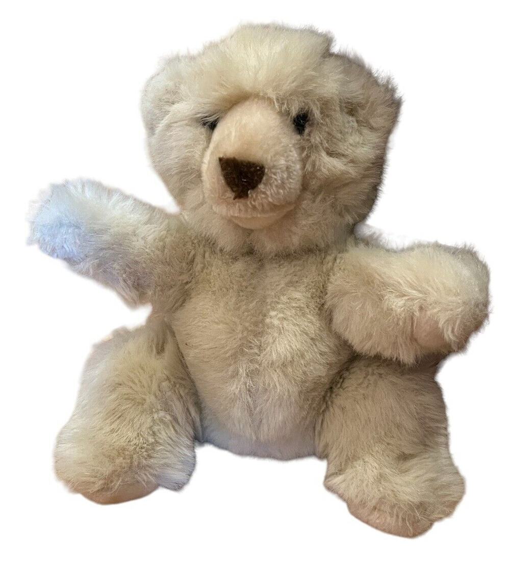VTG 1980s Prestige Toy Corp Snow Teddy Bear Plush Stuffed Animal 11 Inch RARE